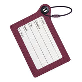 Travelers Envy Leather Luggage Tag with Metal Cable-Burgundy